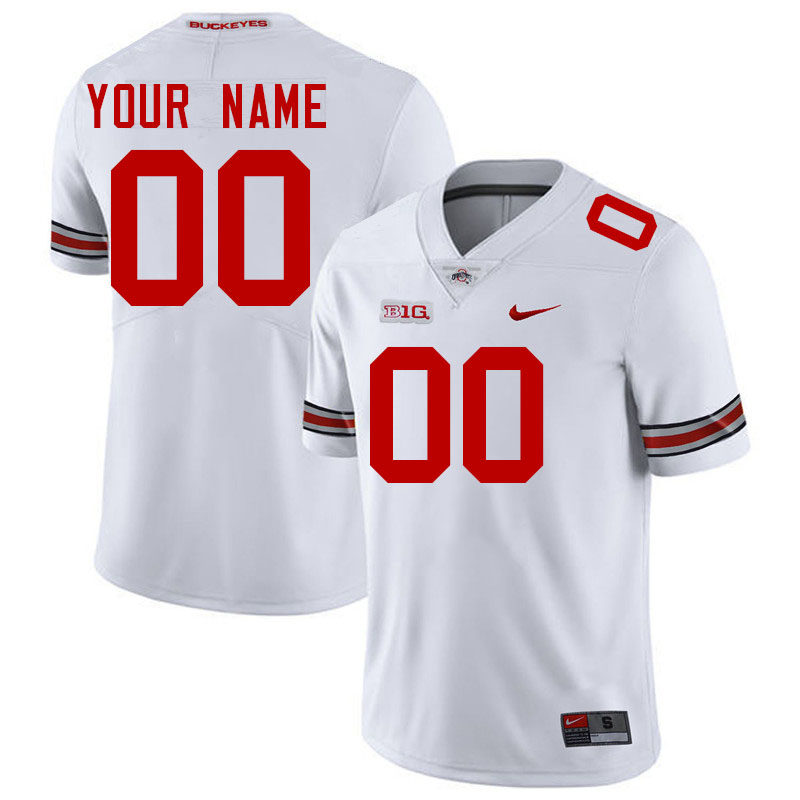 Custom Ohio State Buckeyes Name And Number Football Jersey-White